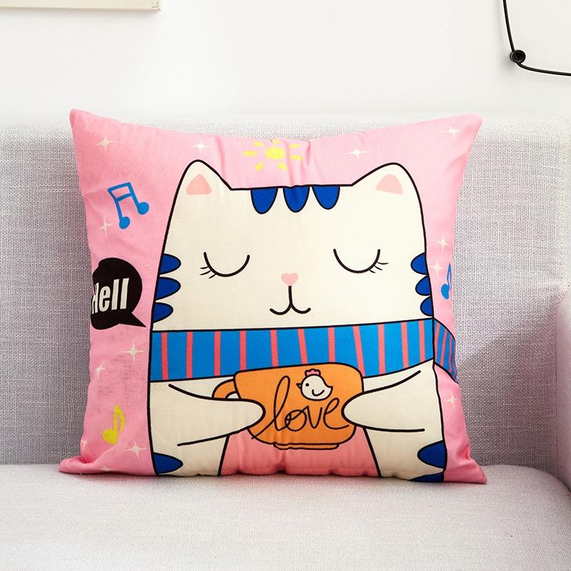 Creative Pattern Pillowcase Dormitory Decoration Office Living Room Sofa Home Pillowcase
