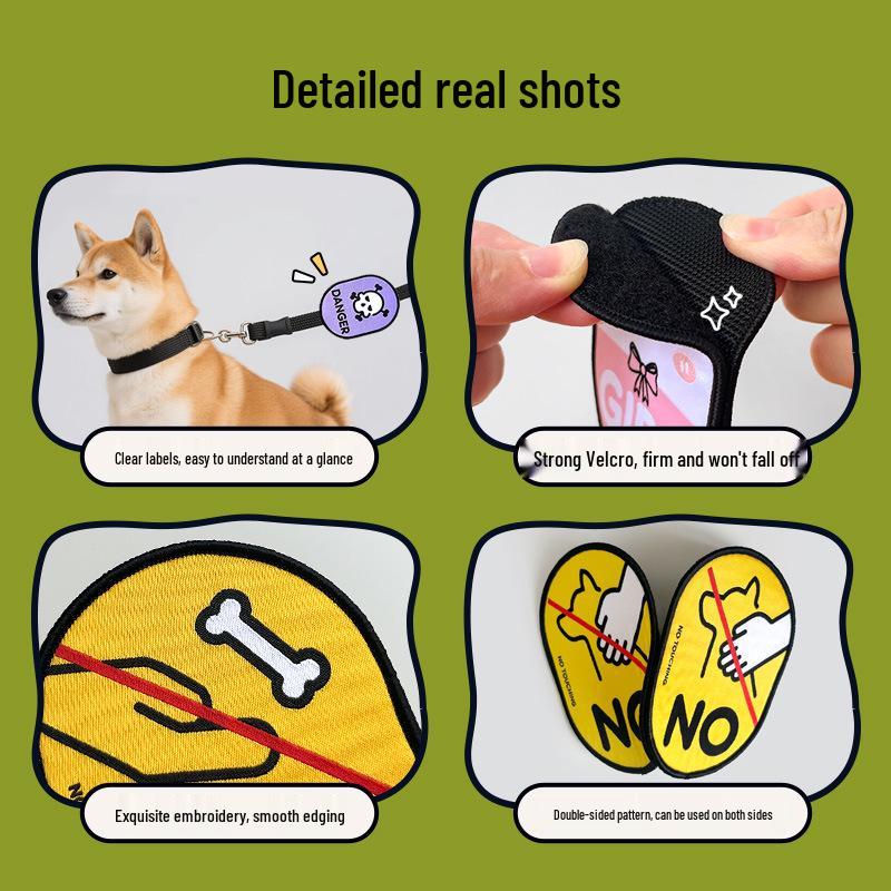 Autocolante cu Velcro pentru Lesă de Animale de Companie: Etichete de Avertizare și Decorațiuni Anti-Hrănire pentru Câini și Pisici