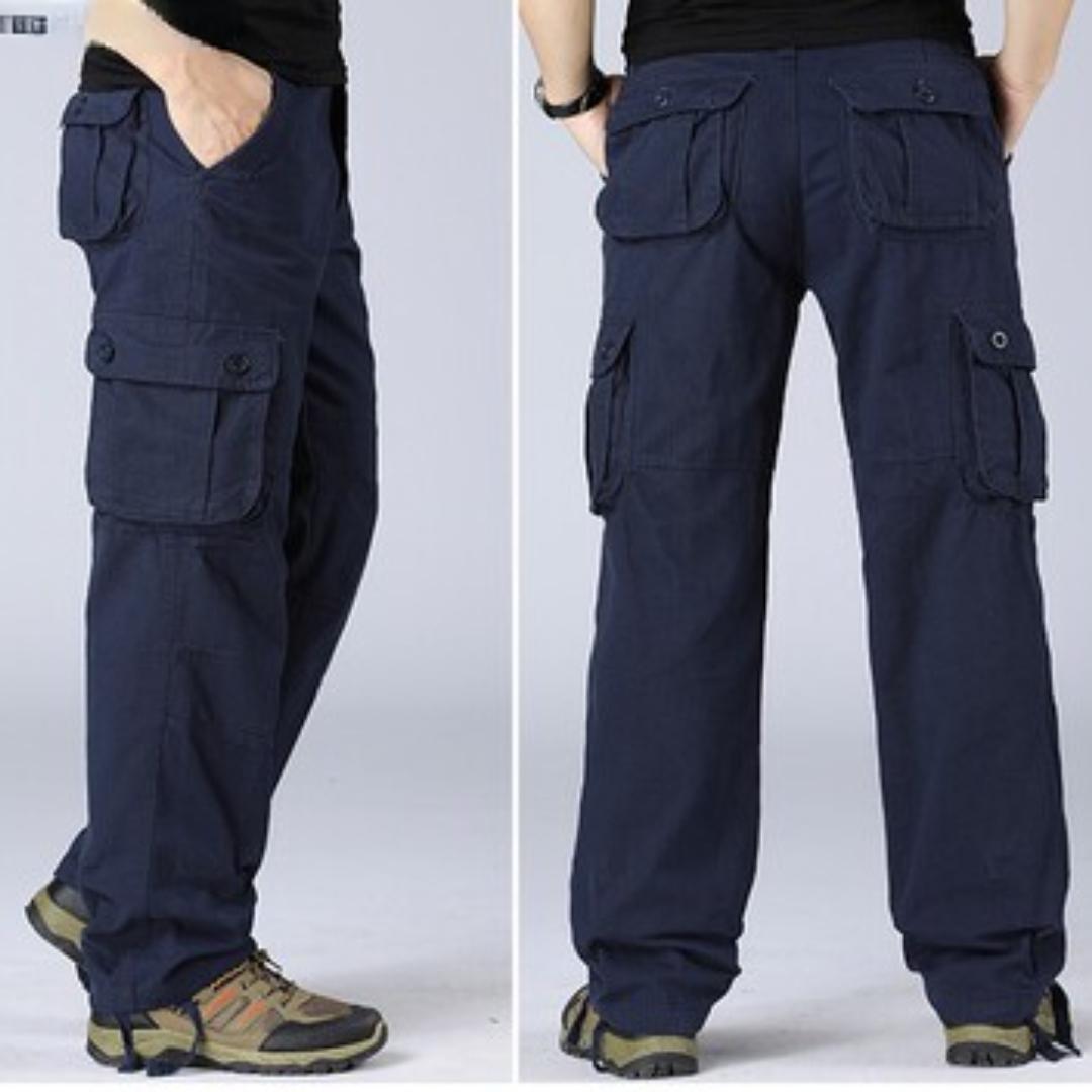 

Мужские рабочие брюки с несколькими карманами, свободные брюки, прямые брюки больших размеров для отдыха и работы 34