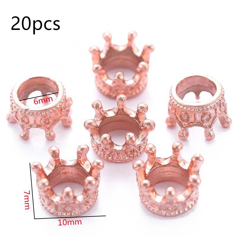 20pcs Jewelry Production Spacer Mini Crown Beads Retro Alloy Bracelet Decorative Accessories DIY Necklace Earring Props TMZ
