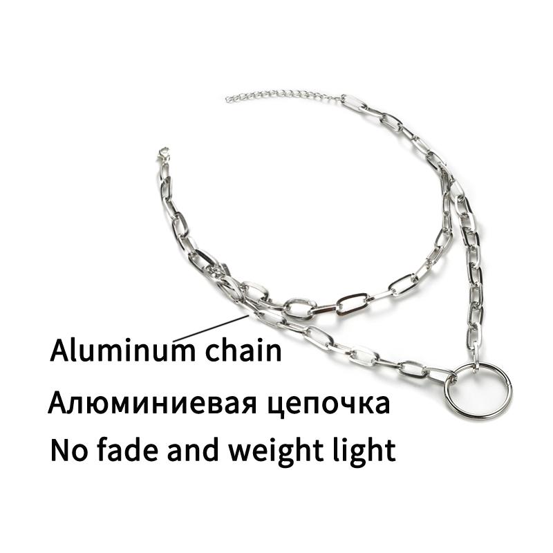 Trendy Link Chain Necklaces For Women Men Chunky Thick Choker Jewelry On The Neck Fashion Female Egirl Eboy Grung  Accessories