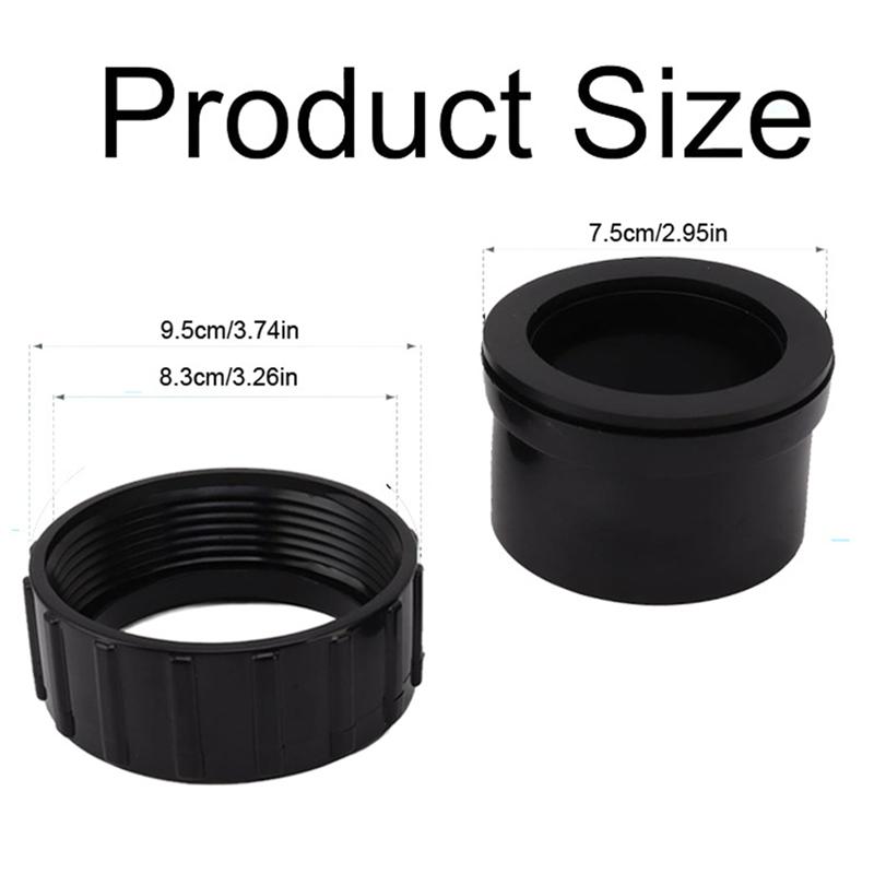 A25F-SPX3200 Pump Union Connection Kit 2 Pieces For Hayward Tristar, Northstar, Ecostar Pumps& Swimclear Cartridge Filters чёрный