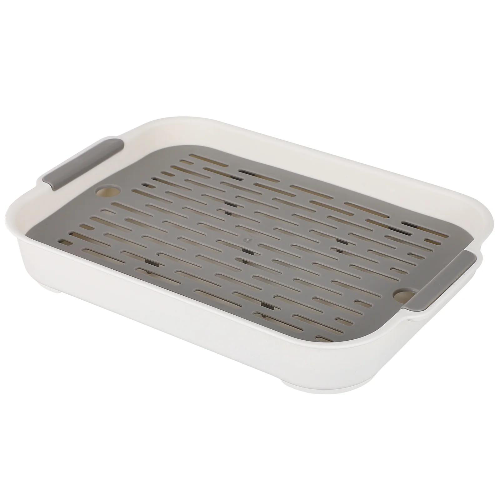 1Pcs Plastic Drain Tray Dish Drainer Dryer Tray Water Filter Tray Cup Drain  Kitchen Cutlery Filter Dishes Bowl Drain Board