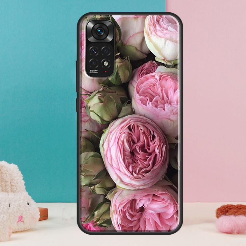 Peonies Beautiful Flower Case For Xiaomi Redmi Note 14 13 12 Pro 11 9 10 9S 10S 11S 12S Redmi 14C 13C 10C 12C Cover