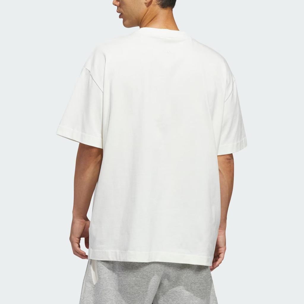 adidas Basketball Logo Short Sleeve T-Shirt Off White Unisex JZ9528