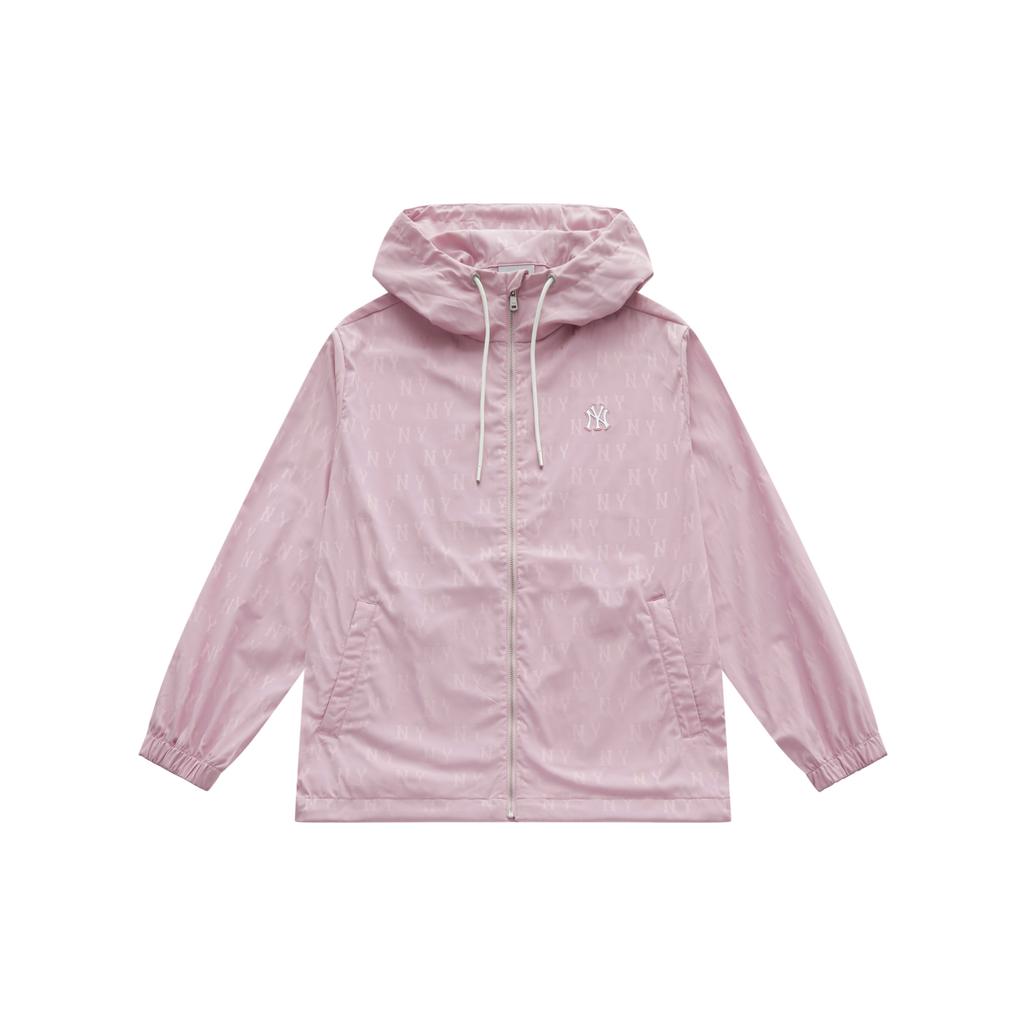 New MLB MONOGRAM Collection New York Yankees SS25 Jackets & Coats Unisex Heather Gray Pink 3AWJM0453-50PKM