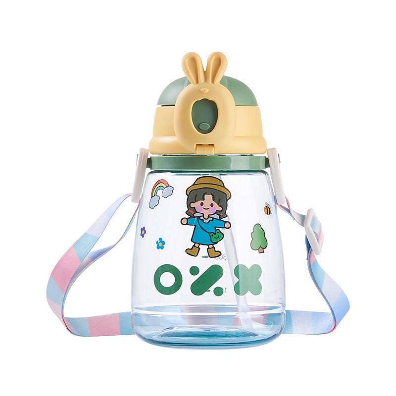 Cute Portable Water Bottle With Straw For Outdoor And School Use