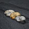 8mm Stainless Steel Tibetan Buddhist Mantra Sanskrit Spinner Ring for Men Women Size 6-12