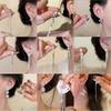 Korean-Style High-End Tassel Bow Earrings - Elegant Long Design for Women