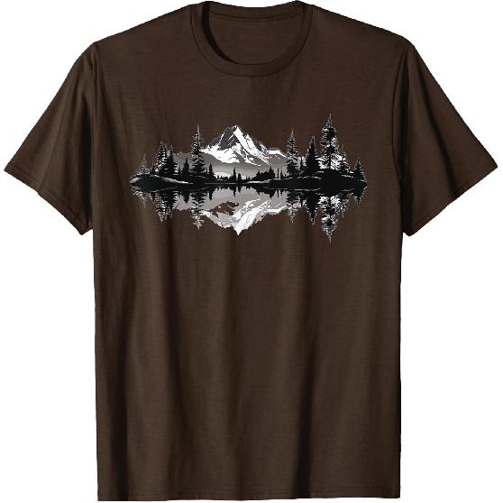 Mountain Landscape Reflection Forest Trees Outdoor Wildlife T-Shirt