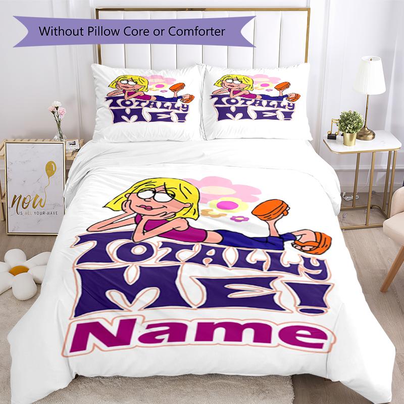 3pcs Custom Name Lizzie McGuire Bedding Set Duvet Cover Closure Includes 1 Duvet Cover & 2 Pillowcases, Soft and Comfortable for All Seasons.