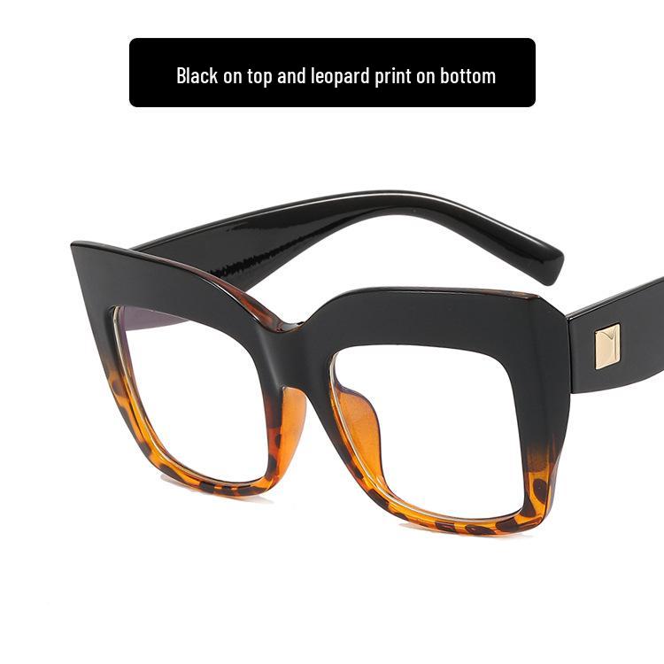 

Квадратные очки «кошачий глаз» с большой оправой и заклепками – Новый европейский и американский стиль 2022 года для женщин как