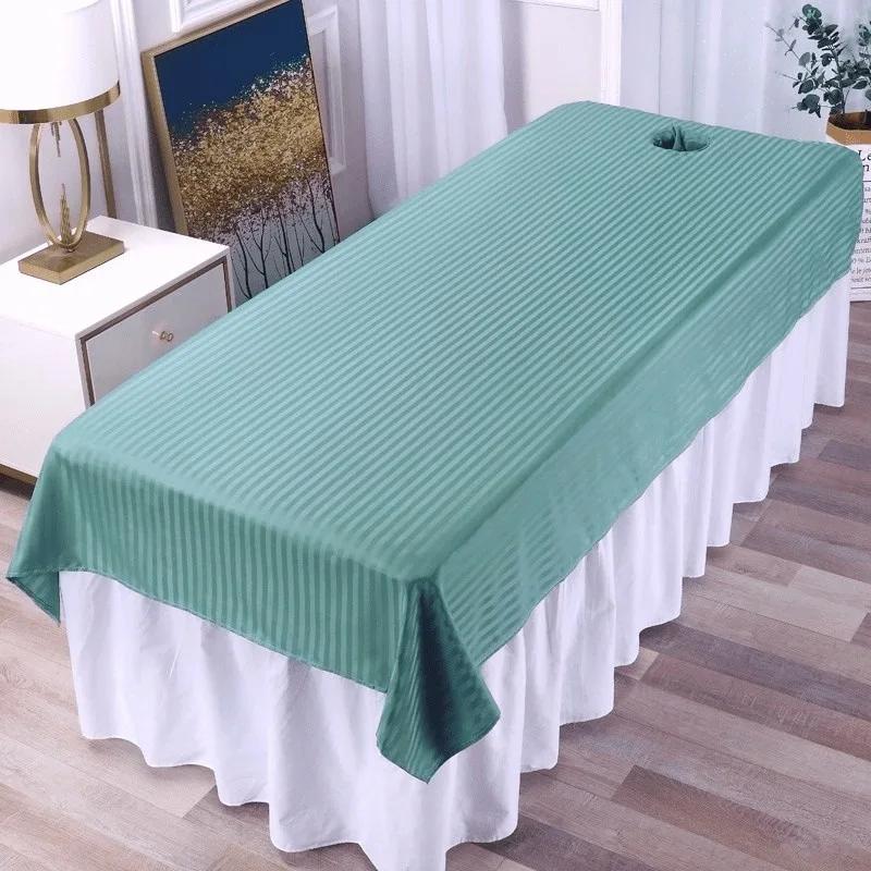 Beauty Massage Table Cover Spa Salon Bed Sheet with Face Hole Beauty Salon Massage Table Bed Sheet Beds Mattress (green,80x200cm no hole) зелёный