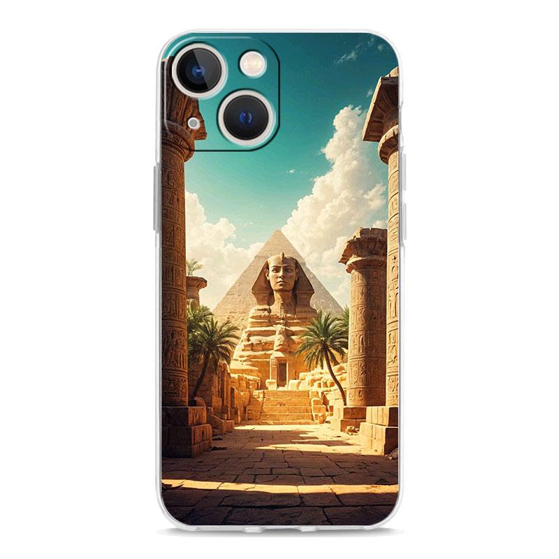 Phone Case For iPhone 16 Cases iPhone 15 12 13 14 16 Pro Max X XR XS Max 15 Plus 16Pro iPhone11 Cover Ancient Egypt God pyramid