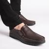 Men's Shoes First Layer Cowhide Business Casual Leather Shoes Non-slip Hollow Leather Shoes Breathable Soft Leather Soft Sole Single Shoes