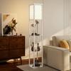 Modern 2-in-1 Floor Lamp with 3 Shelves, E27 Socket, 26 X 26 X 160 Cm, White