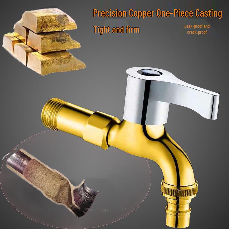 Dual-Use Pure Copper Washing Machine Faucet with Quick Open Feature