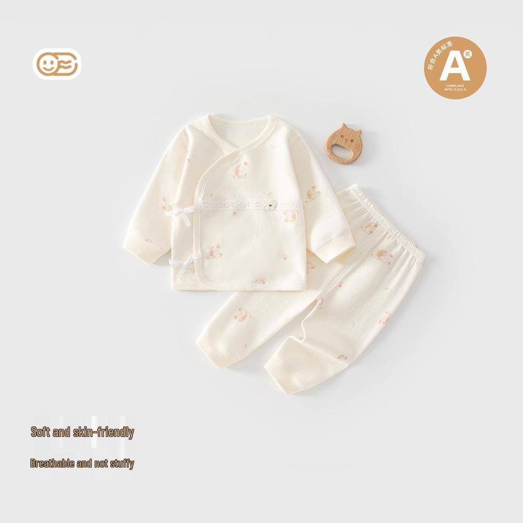 Little Lamb 95% Cotton Newborn Pajama Set for Girls - All Cotton Autumn Clothes & Pants (0-6 Months)
