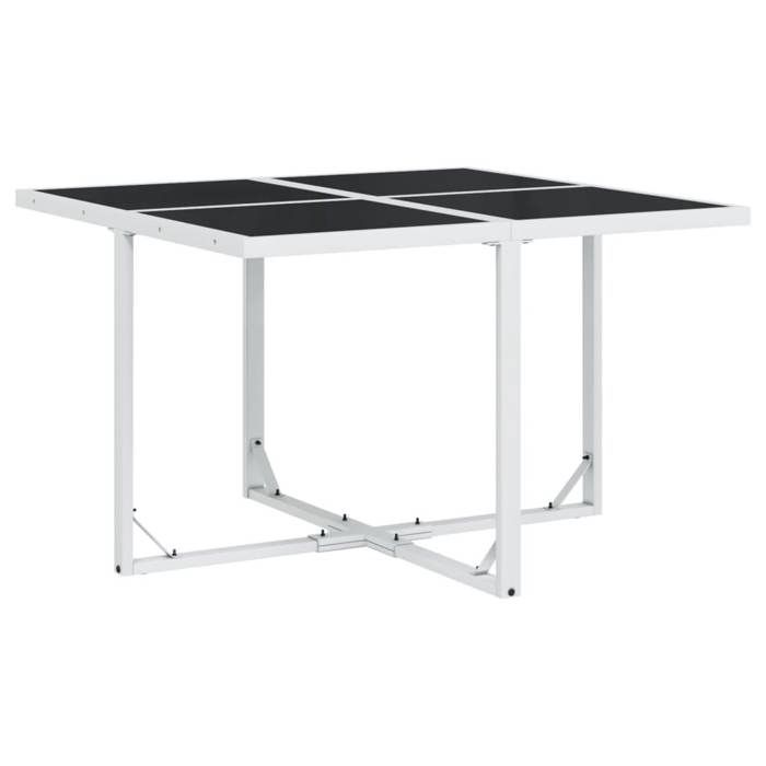 VidaXL Ensemble à manger de jardin avec coussins 5 pcs blanc textilène, ensemble à manger d'extérieur, meuble à manger de 3295103