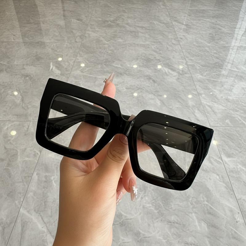 New Square Frame Glasses Women Anti Blue Light Protective Eyewear Fashion Oversized Street Style For Ladies