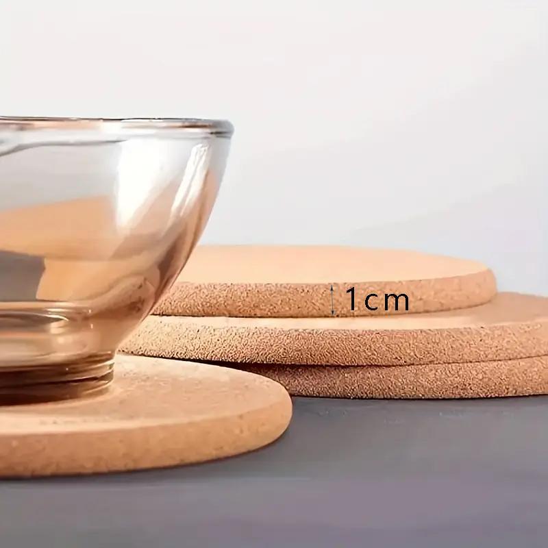 4pcs Cork Pot Mat Heat Resistant Round Pans Holder Bowl Placemats Worktop Saver Mat Cup Coasters Tableware for Kitchen Gadget