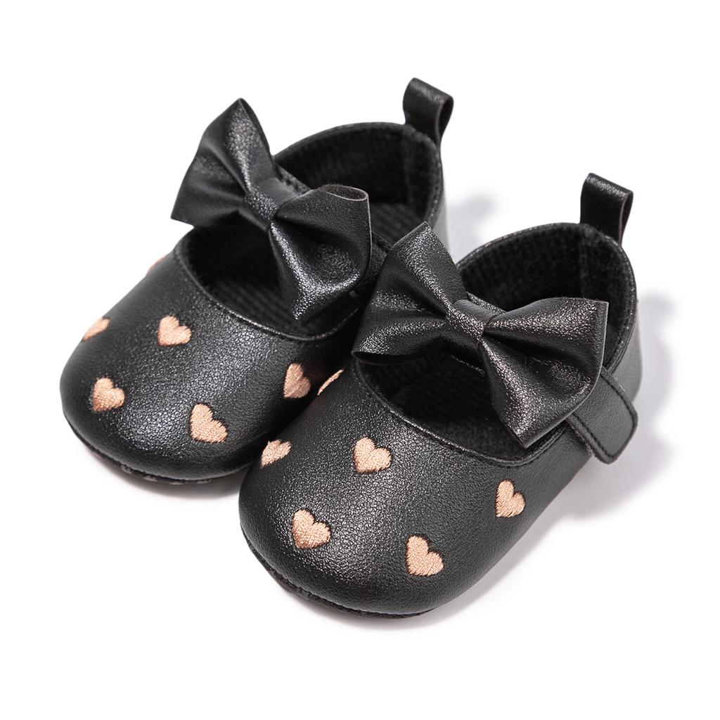 New Baby Girl Shoes Infant Toddler Princess Dress PU Non-slip Flat Soft-sole Cute Bow-knot First Walkers Newborn