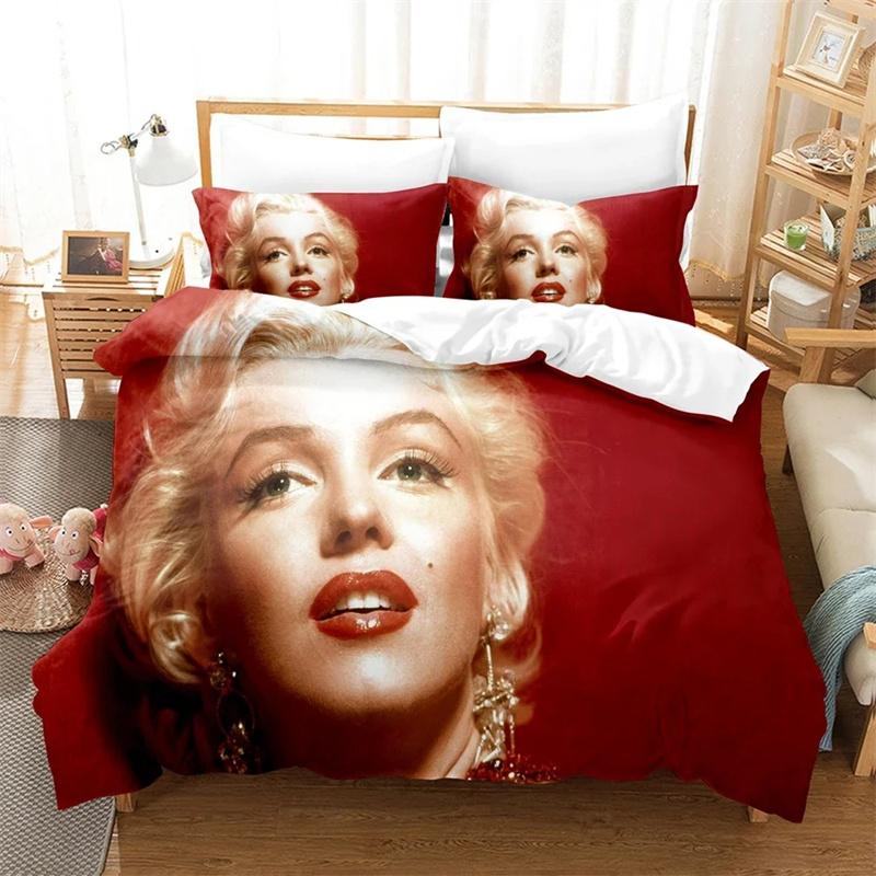3D Παπλωματοθήκη για όλες τις εποχές Marilyn Monroe Σετ παπλωμάτων για όλες τις εποχές, μαλακή παπλωματοθήκη και μαξιλαροθήκες μονόκλινο/διπλό/queen/king size
