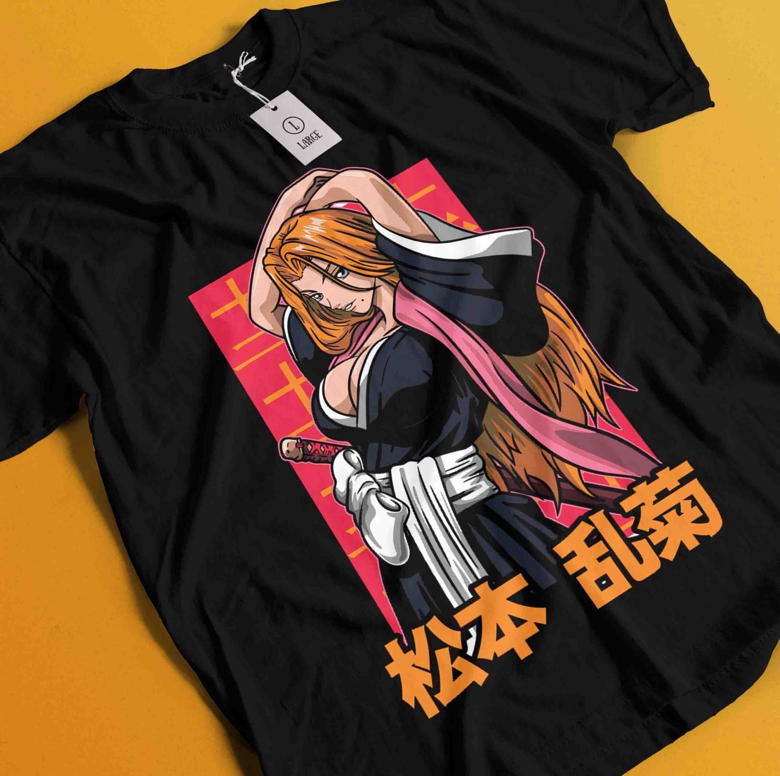 Rangiku Matsumoto Shirt Bleach Anime Tshirt Aizen T-Shirt Mens Womens Tees Top Ichigo Bankai Waifu XL