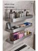 Gun Gray Wall-Mounted Bathroom Toilet Rack - Punch-Free Storage Shelf