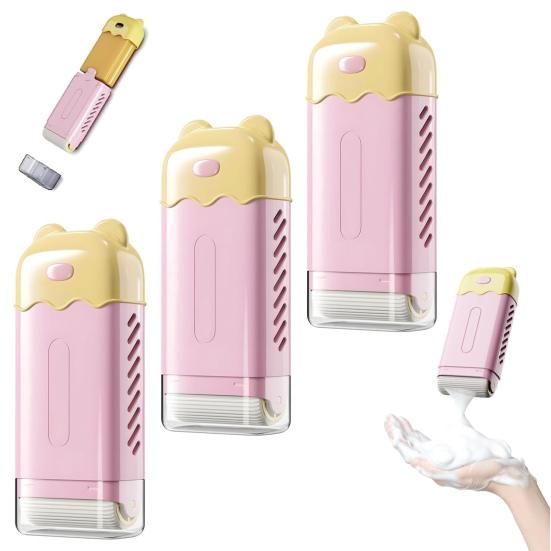 1/2/3Pcs Bear-Shaped Rolling Soap Holder Easy to Clean Multipurpose Bathroom Foaming Soap Box with Roller Bubble Case