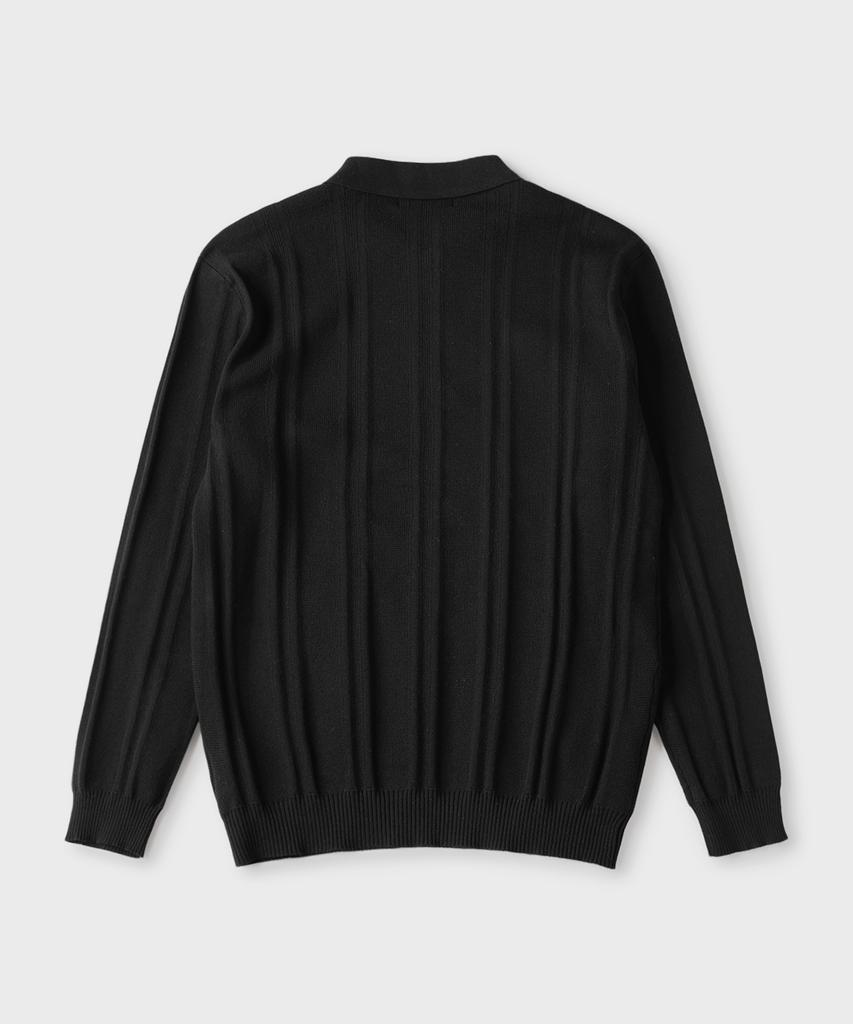PANICALE Black Half-Zip Polo Knit