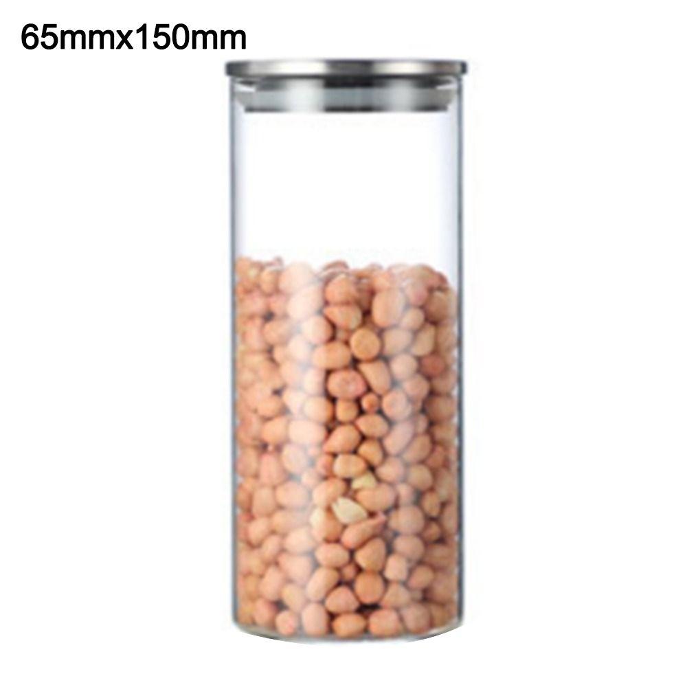 With Stainless Steel Lid Sealed Can Transparent Coffee Bar Station Organizer  Kitchen Supplies