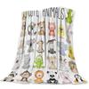 Flannel Blanket for Bed Cartoon Forest Animal Tree Fox Bear Rabbit Kids Throw Blanket Portable Super Soft Blanket Warm King Size