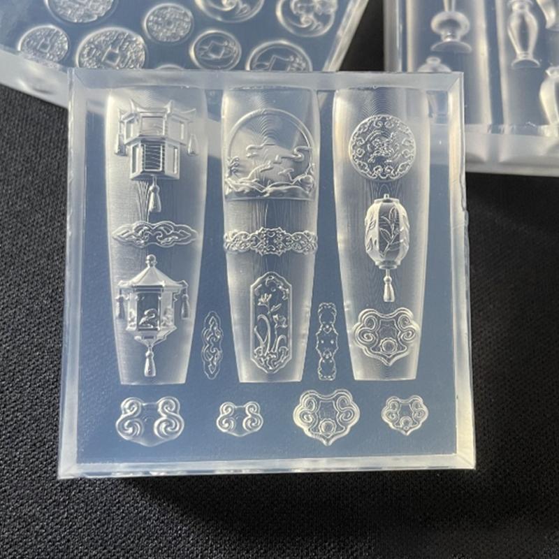 Cartoon Mini Porcelain Bottle Star Lantern Silicone Nail Mold Nail Stamping Decorations Nails Diy Design Manicure Art Tool