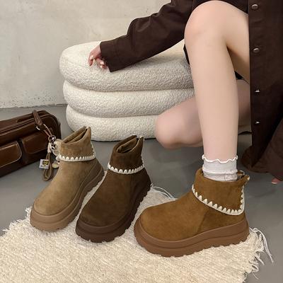 [Fanfna] Schlichte Schnür-Martin-Stiefel für Damen Herbst/Winter 2025 neu, vielseitige Kurzstiefel mit dicker Sohle und Retro-Absatz zur Höhenverlängerung für Damen