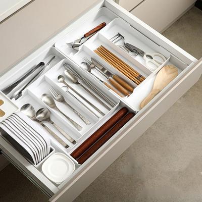 Stationery Storage Retractable Drawer Storage Box Scalable Expandable Utensil Tray  Tableware