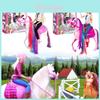 Realistic Movable Horse Saddle Model Set With Detachable Farm Stable Toys For Kids