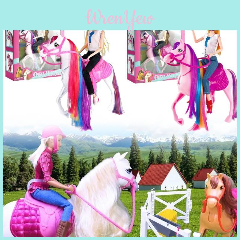 Realistic Movable Horse Saddle Model Set With Detachable Farm Stable Toys For Kids