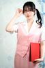 Be With Office Lady Secretary Uniform Cosplay Costume for Women Pink Size M