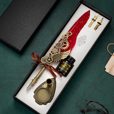 1 Set Feather Dip Pen Nice-looking Multifunctional Delicate Useful High Quality Gift for Study Room