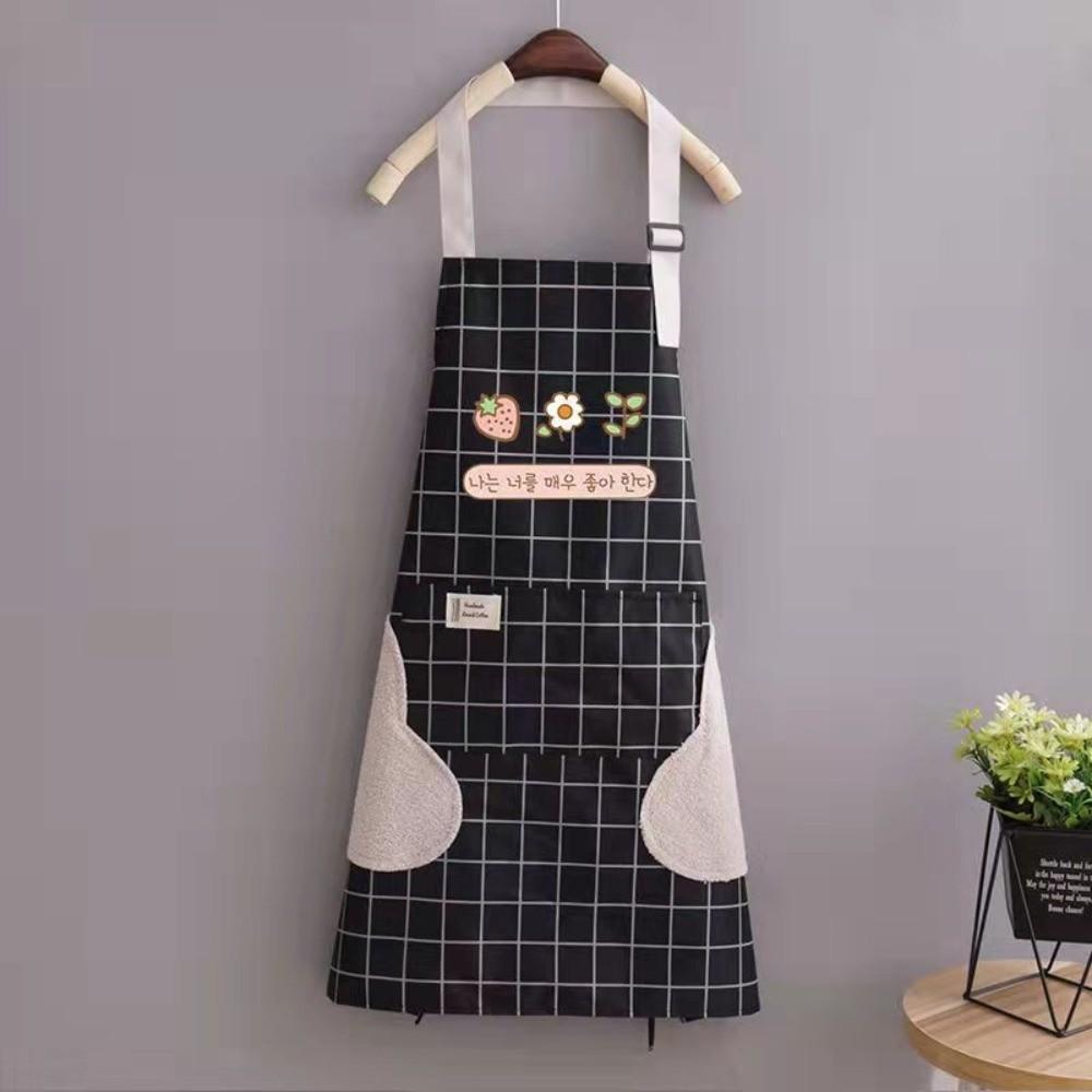 New Breathable Kitchen Apron Polyester Wear-resistant Chef Apron Korean Style Catering Work Clothes for Women Girl