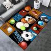 Multi-Sport Pattern Area Rug with Colorful Game Tiles Non-Slip Playroom Carpet for Sports Fans Floor Mat for Kids Room Decor