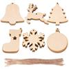 10pcsset Wooden Christmas Tree Decorative Hanging Decor Craft Gift Xmas Pendant
