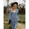 Damen Strickjacke Pullover Langarm Einfarbig Gestreift Gestrickt Herbst Winter Mode