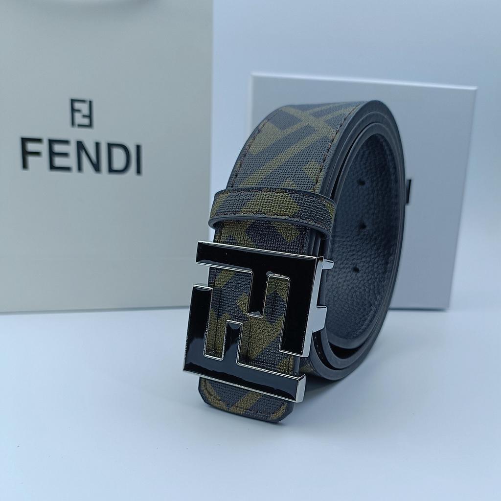 FF Men's Letter Fashionable Luxury Business Pants Belt, Casual Hundred-Piece Leather Belt, 3.8CM Wide