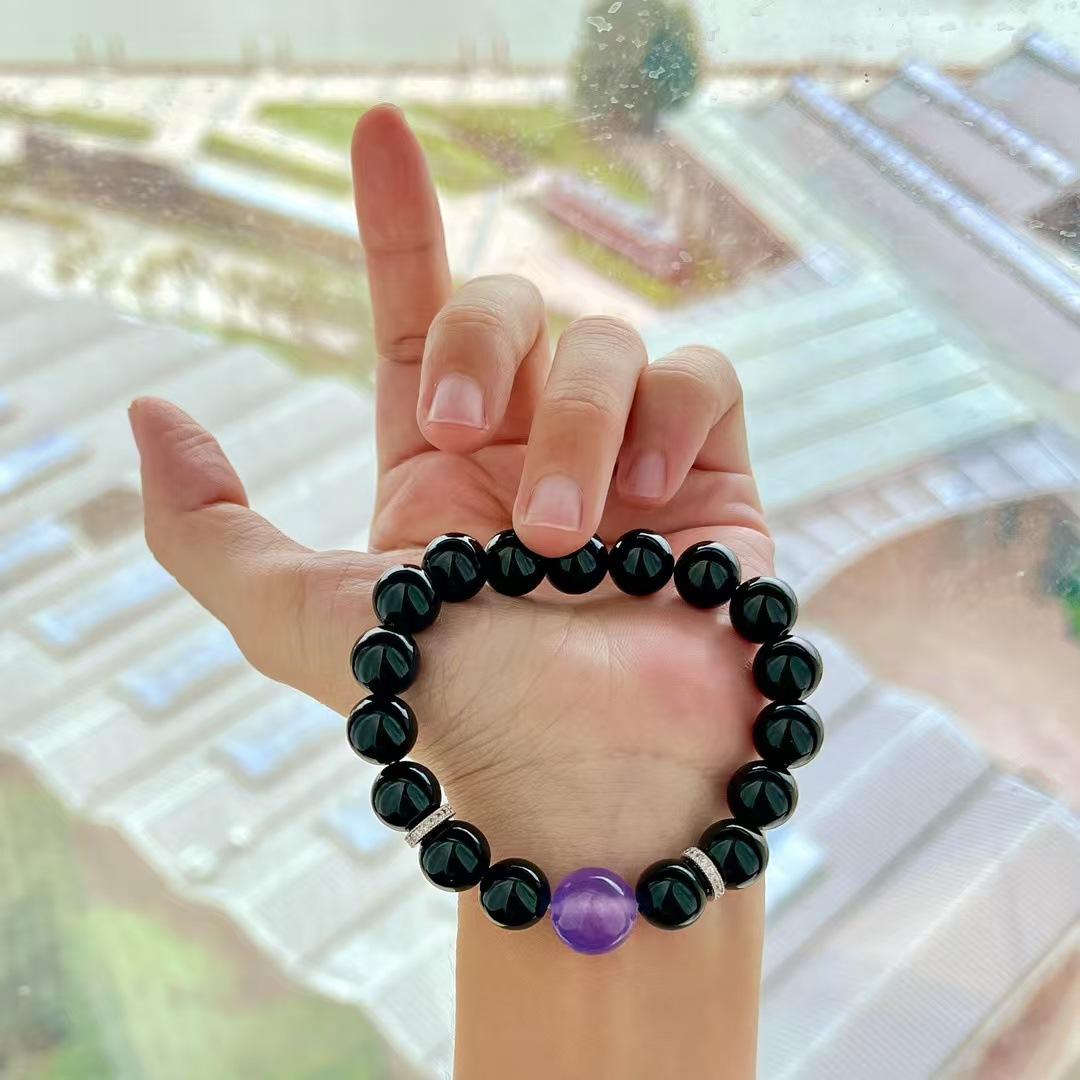 Retro Natural Black Agate Design Bracelet Bracelet.
