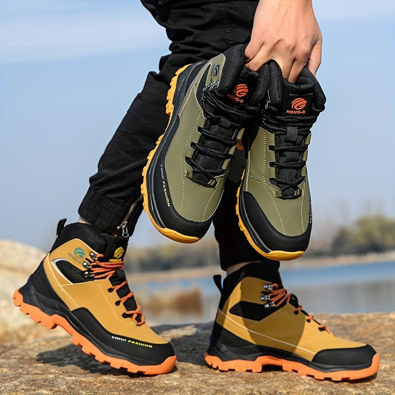 Men's Steel Toe High Top Work Boots Comfy Non Slip Vintage Lace Up Shoes for Men's Outdoor Work Out Activities Men Safety Shoes