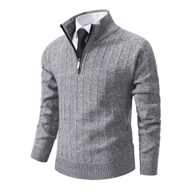 Men S Stand Collar Pullover Fleece Knit Sweater Casual Plus Size Winter