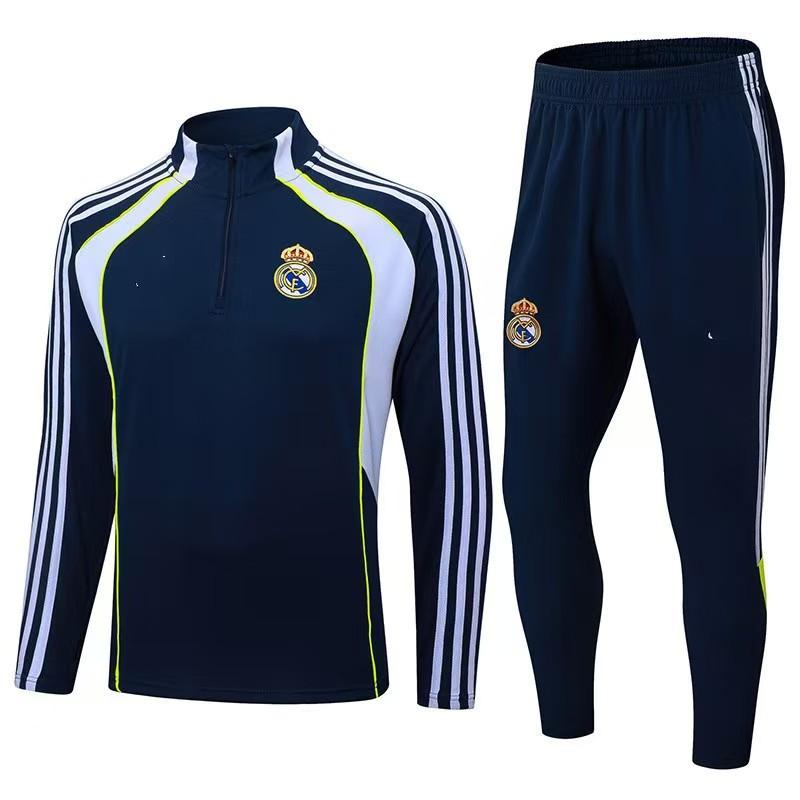 Adult full set soccer training suit, long sleeve half zip, quick dry warm‑up tracksuit