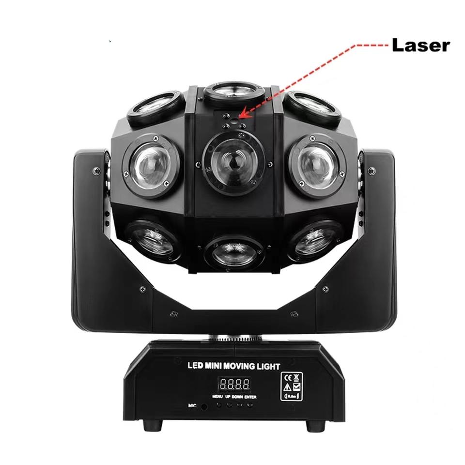 18x10W Rgbw LED 4 In1 Stage Lamps Beam Laser 2In1 Dj Disco Moving Head Lights DMX Control for Bar KTV Show